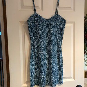 NWT Free People Blue & White Printed Mini Dress SZ Lg